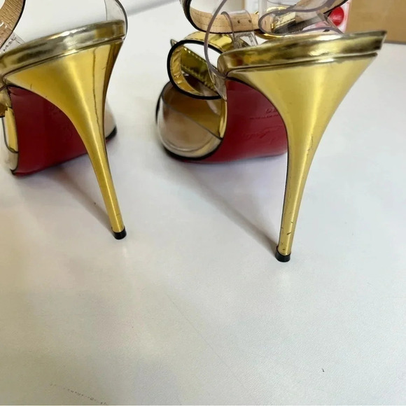 Christian Louboutin Alta Firma 100 gold CL heels size 36 - Picture 14 of 14